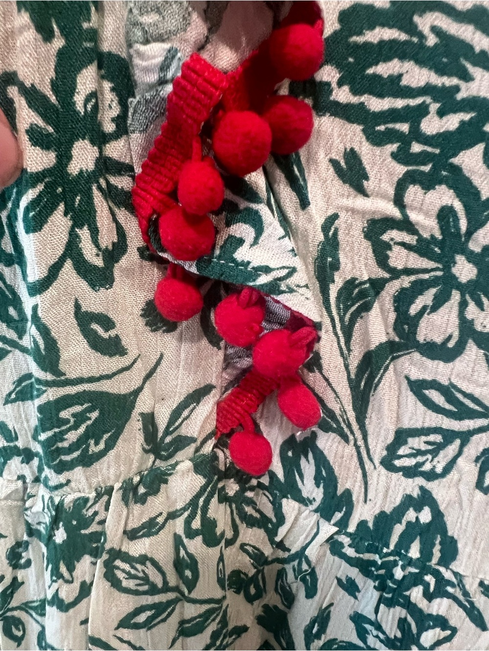 NWT Savanna Jane Green Floral Tunic with Red Embroidery Size Large - Picture 14 of 14